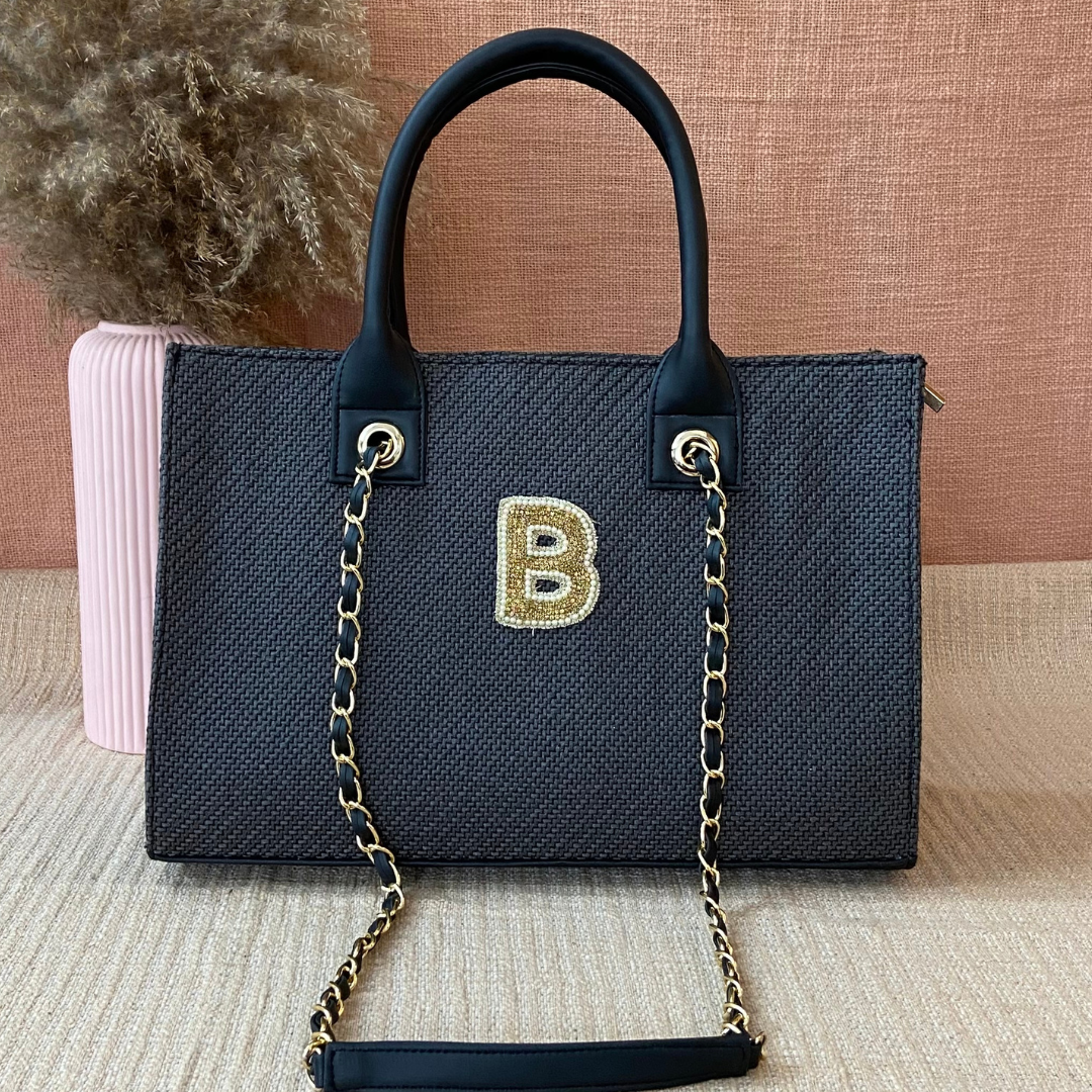 Dark Grey Chain Tote 15inch.