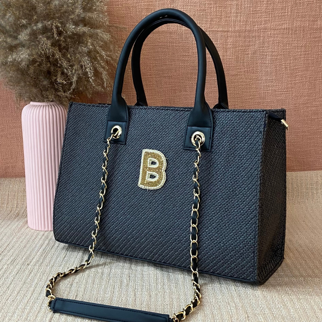 Dark Grey Chain Tote 15inch.