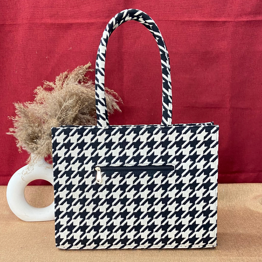 Emmy Black & White Vintage Big Print XL Tote Bag (New Style)