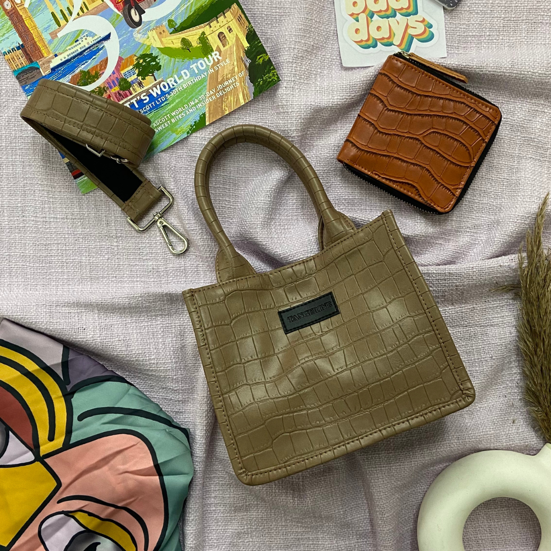 Emmy Coffee Croc Mini Bag