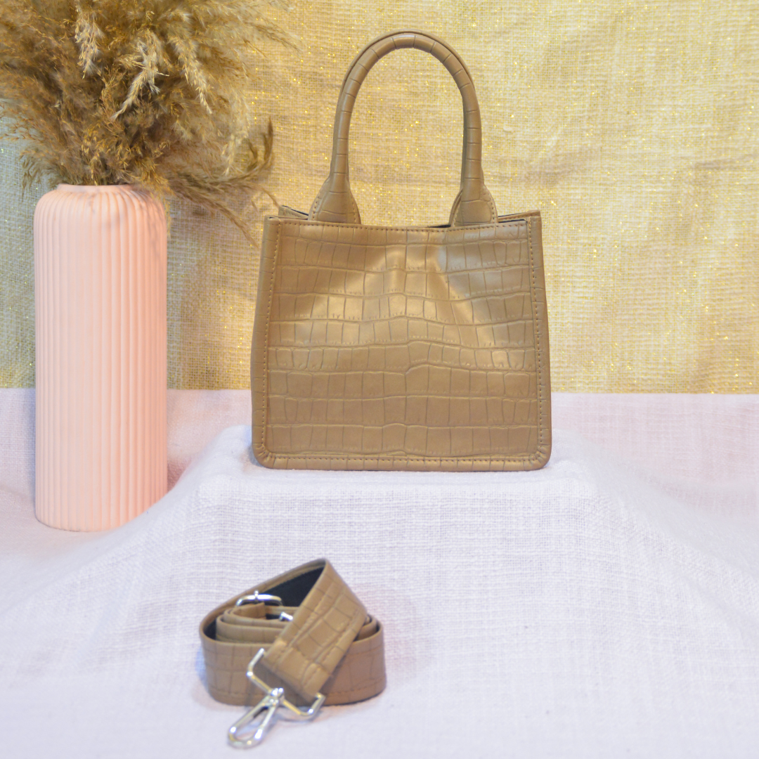 Emmy Coffee Croc Mini Bag