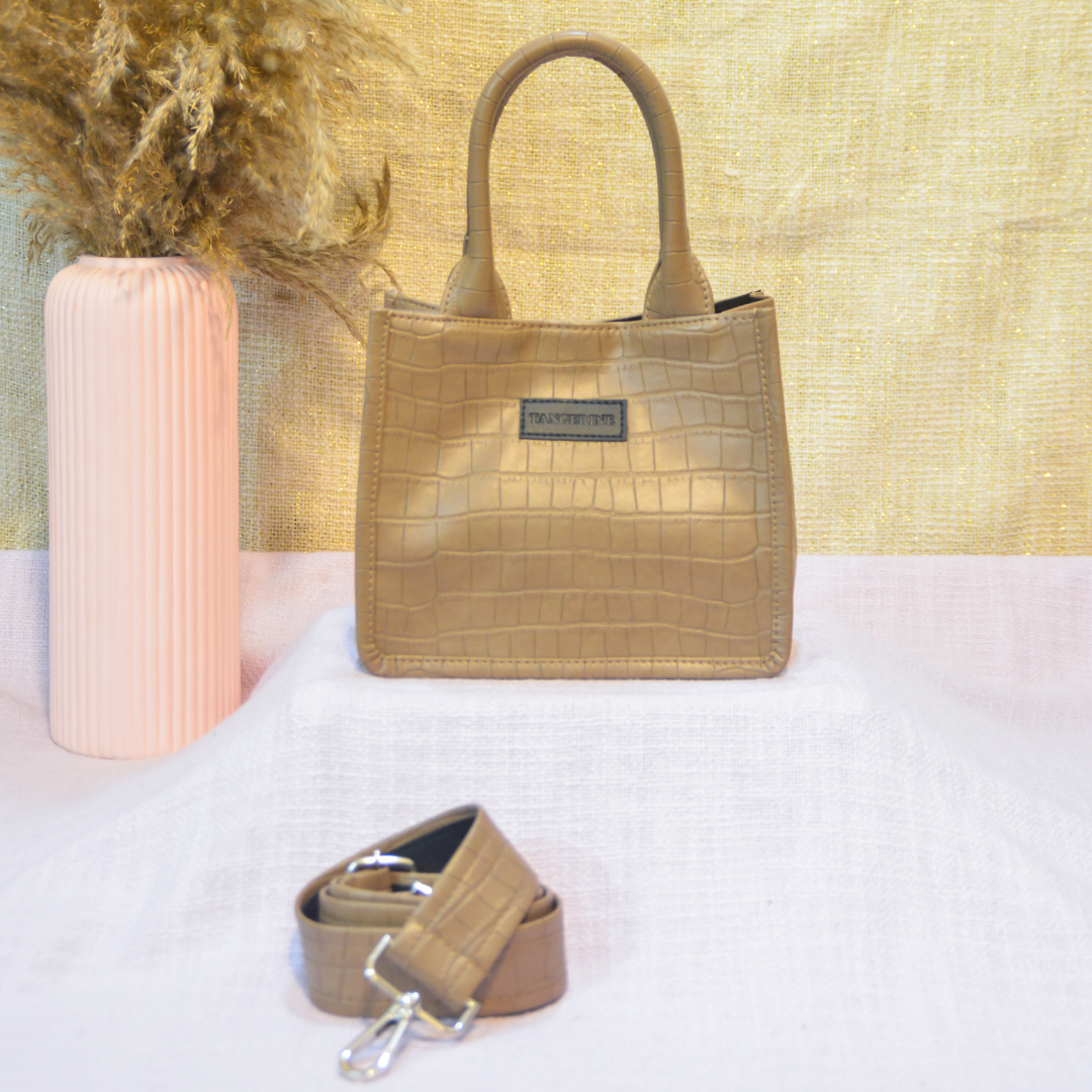 Emmy Coffee Croc Mini Bag