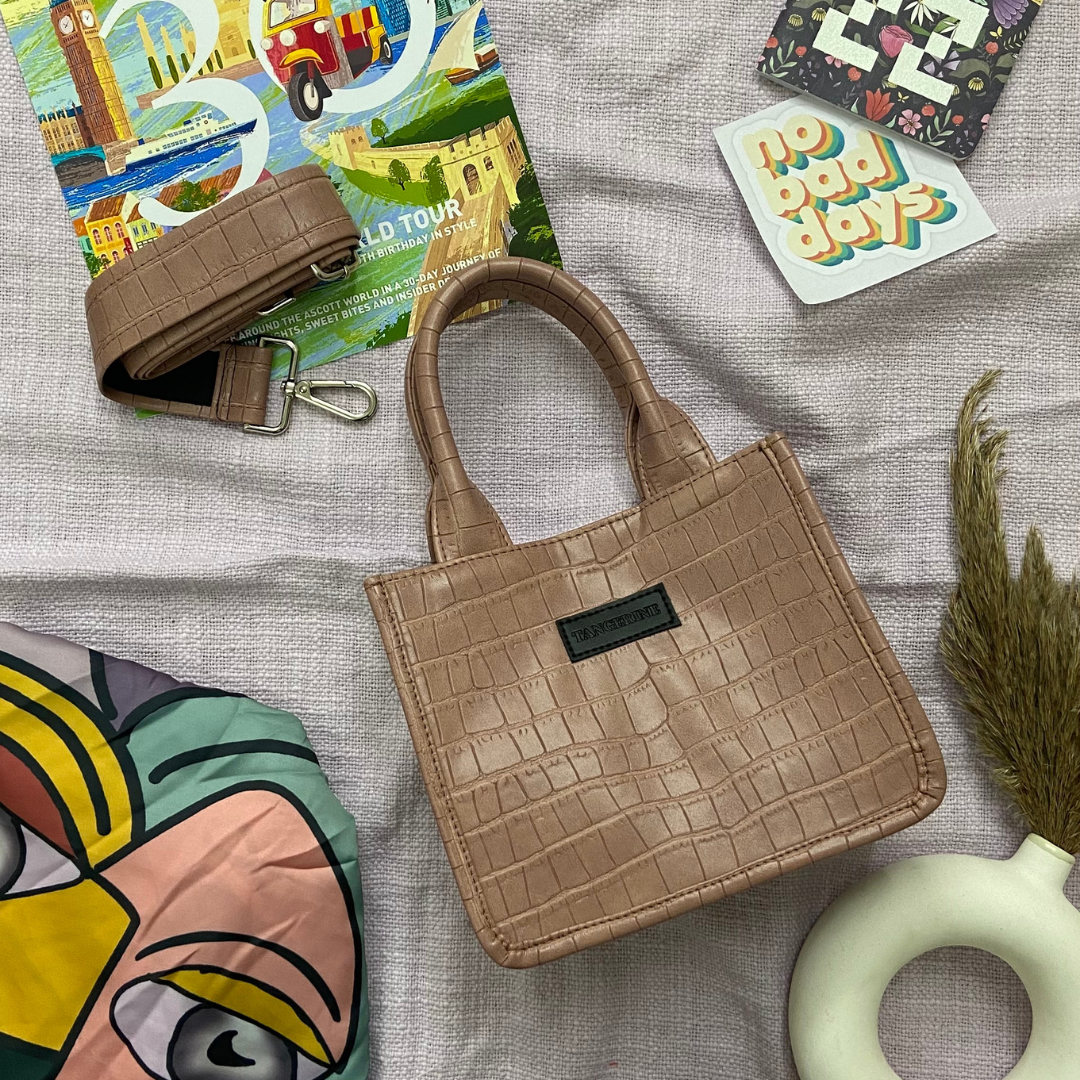 Emmy Peach Croc Mini Bag