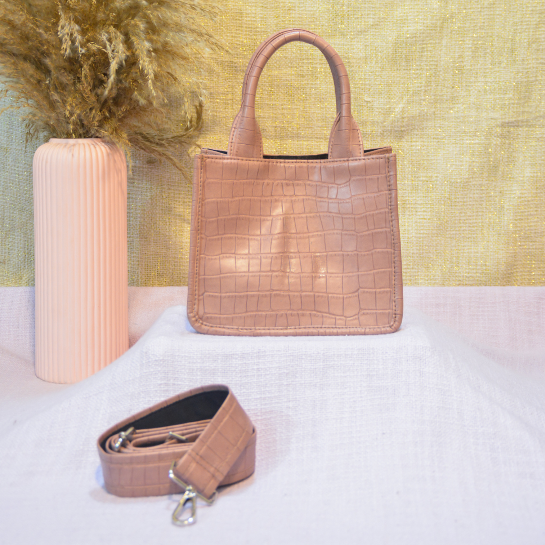 Emmy Peach Croc Mini Bag