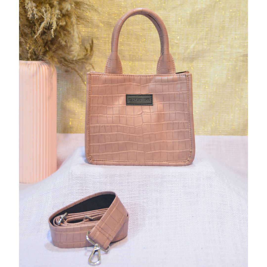 Emmy Peach Croc Mini Bag