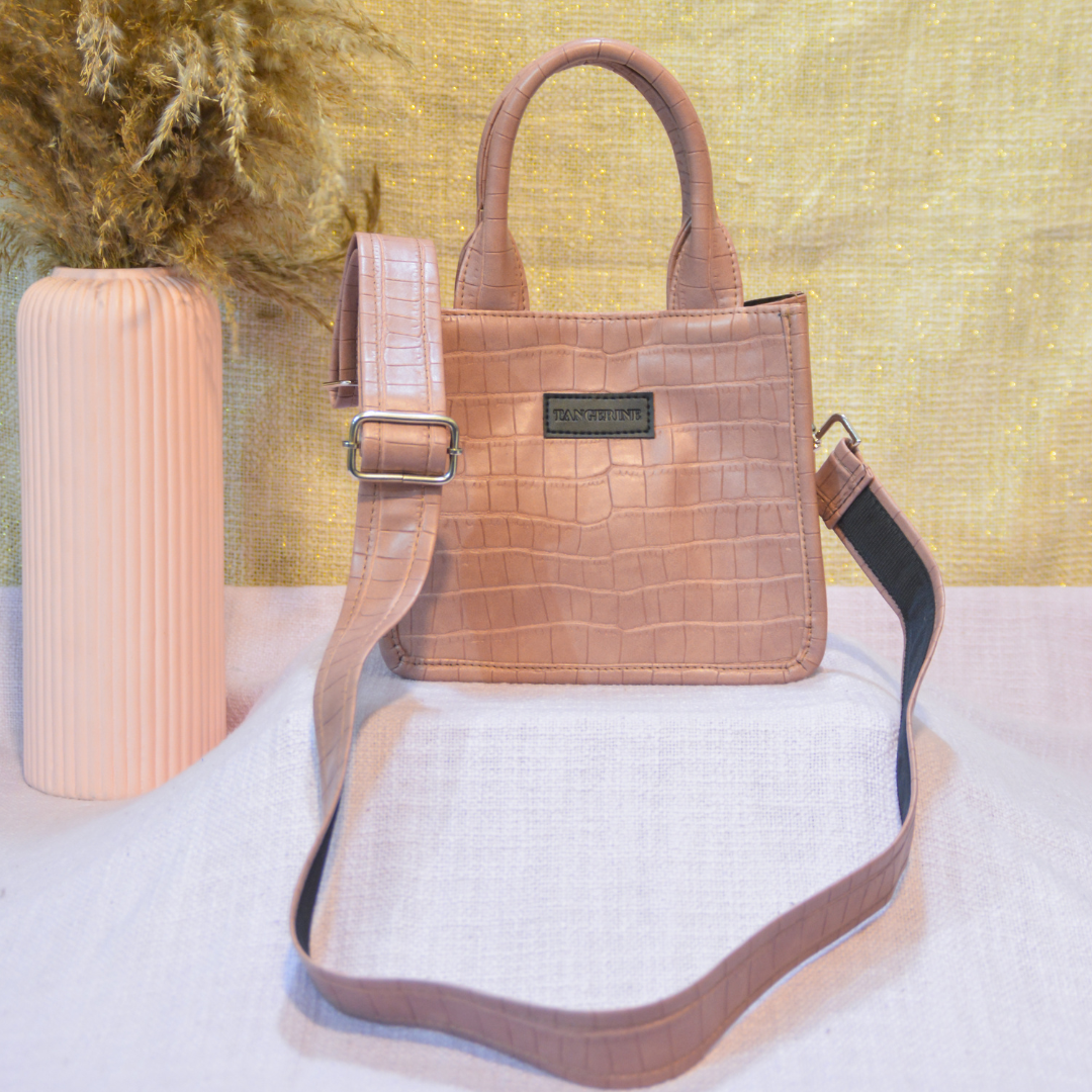 Emmy Peach Croc Mini Bag