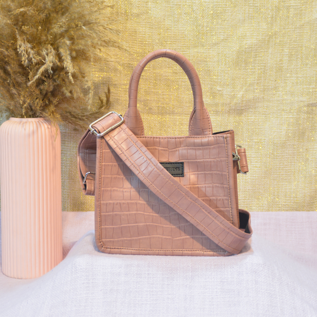 Emmy Peach Croc Mini Bag