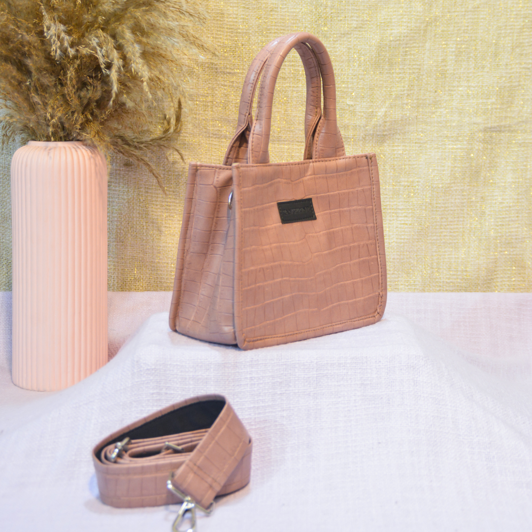 Emmy Peach Croc Mini Bag