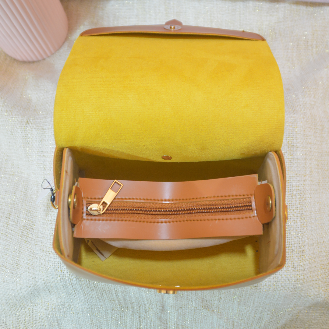 Tan Eva Bag with Pink Bullet Belt.