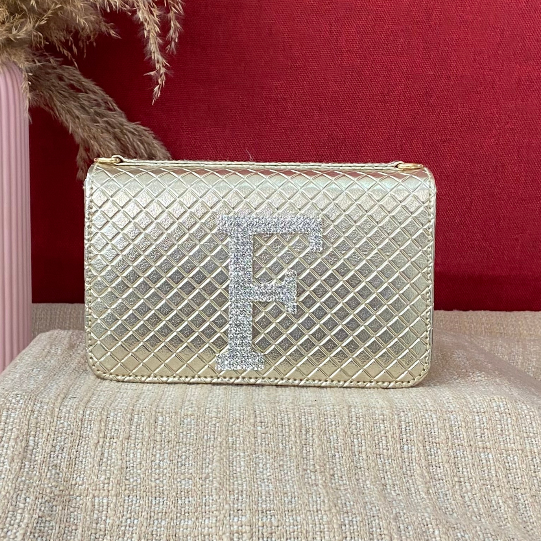 Gold Bottega Box Style Waist Bag Phone Size