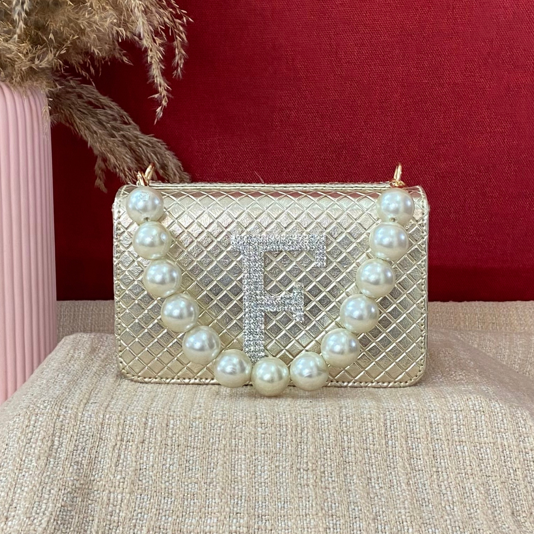 Gold Bottega Box Style Waist Bag Phone Size