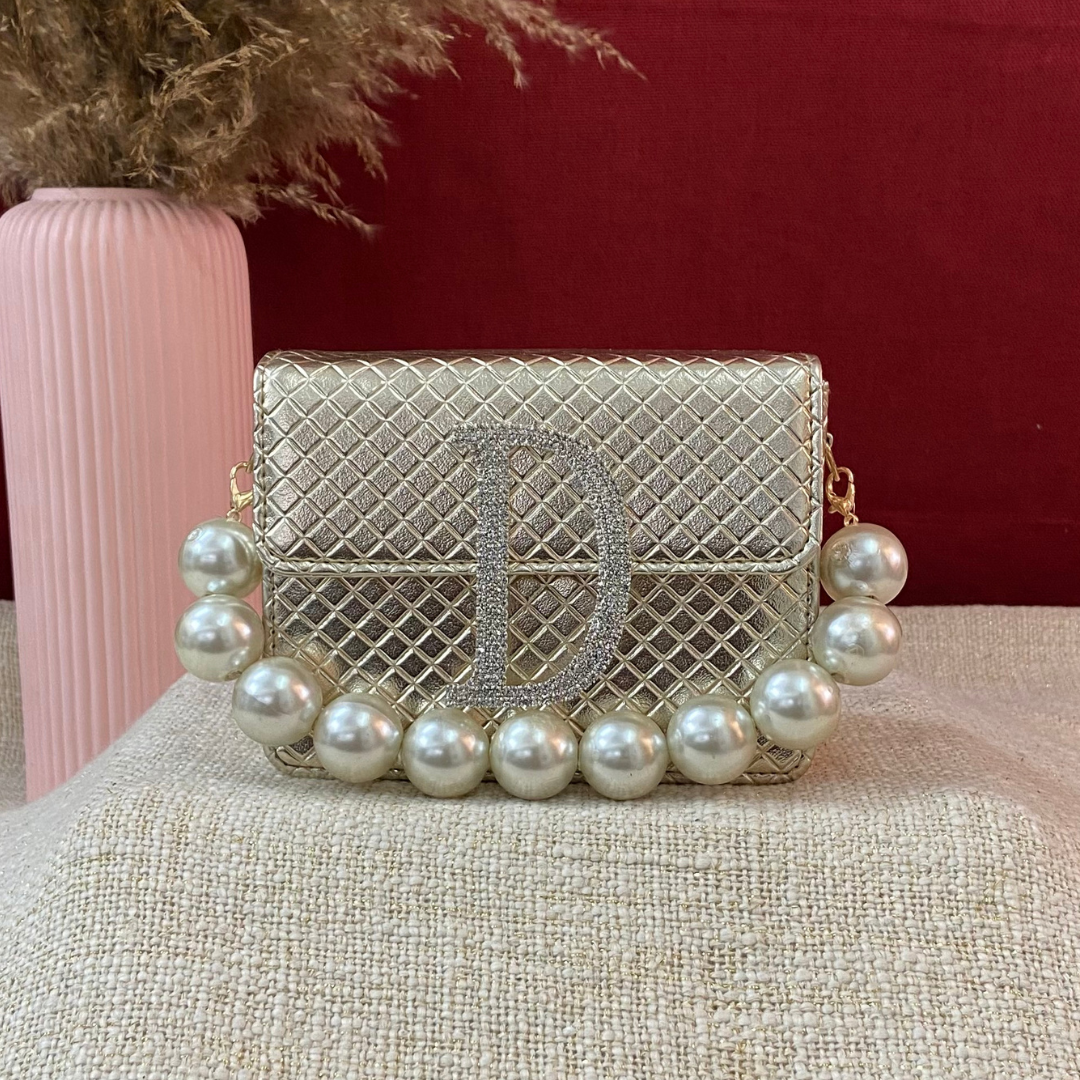 Gold Bottega Phone Size Monogram Bag (New Style)