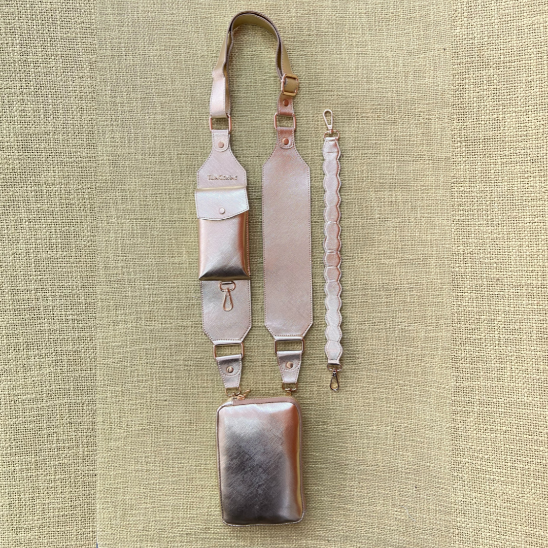 Gold Pouch + Gold Metallic Plain Pochette Belt