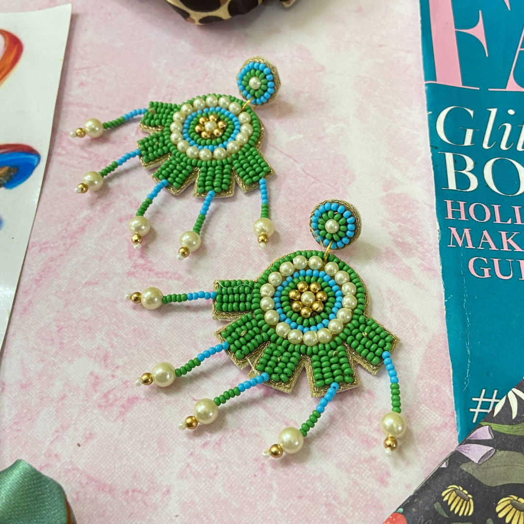 Green Drop Earrings