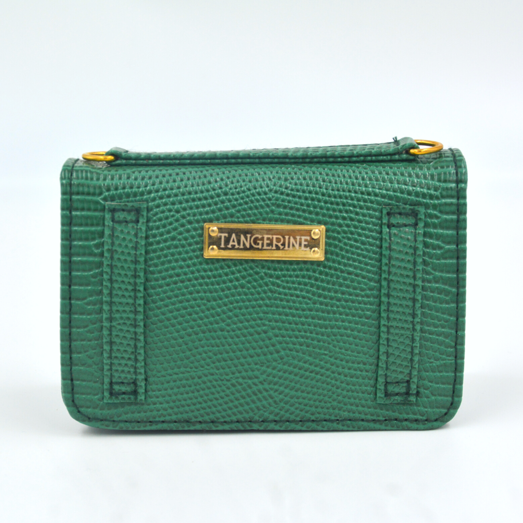 Green Croc Embossed Monogram Bag