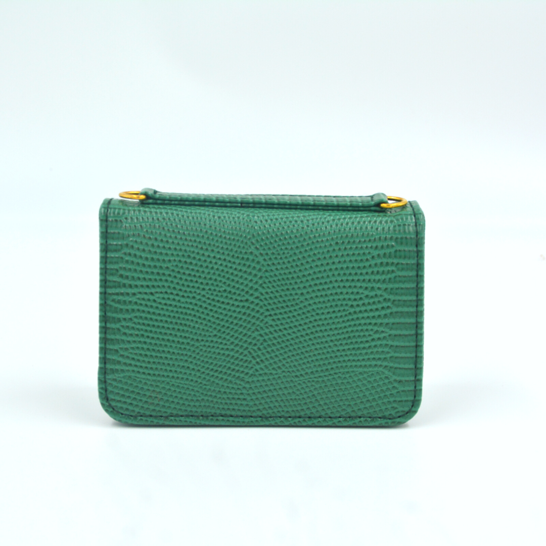 Green Croc Embossed Monogram Bag