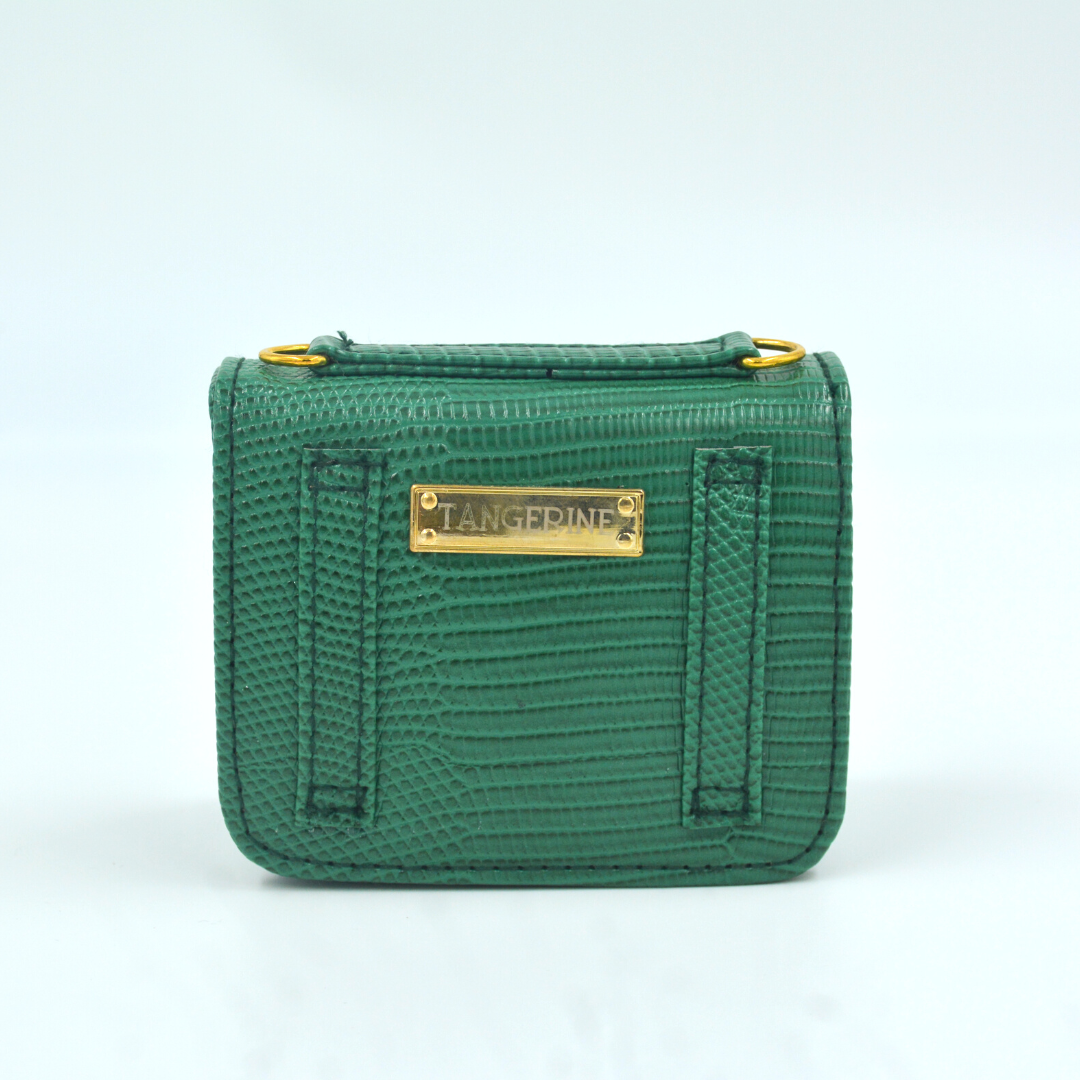 Green Croc Embossed Monogram Bag