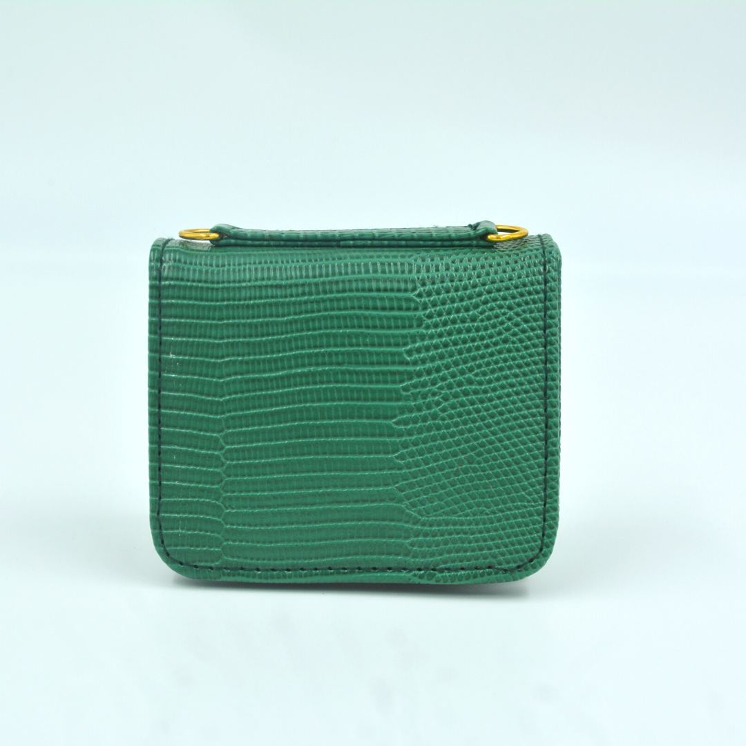 Green Croc Embossed Monogram Bag