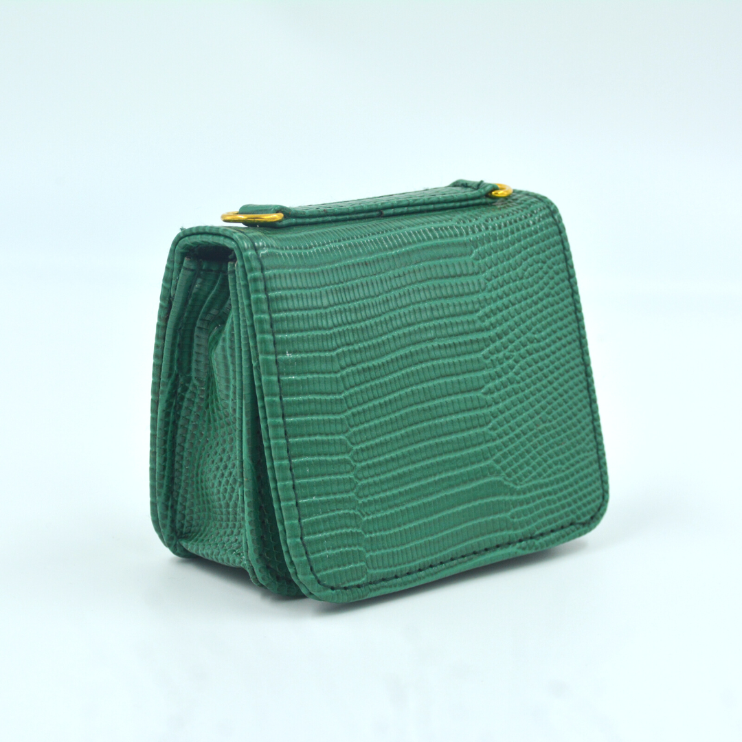 Green Croc Embossed Monogram Bag