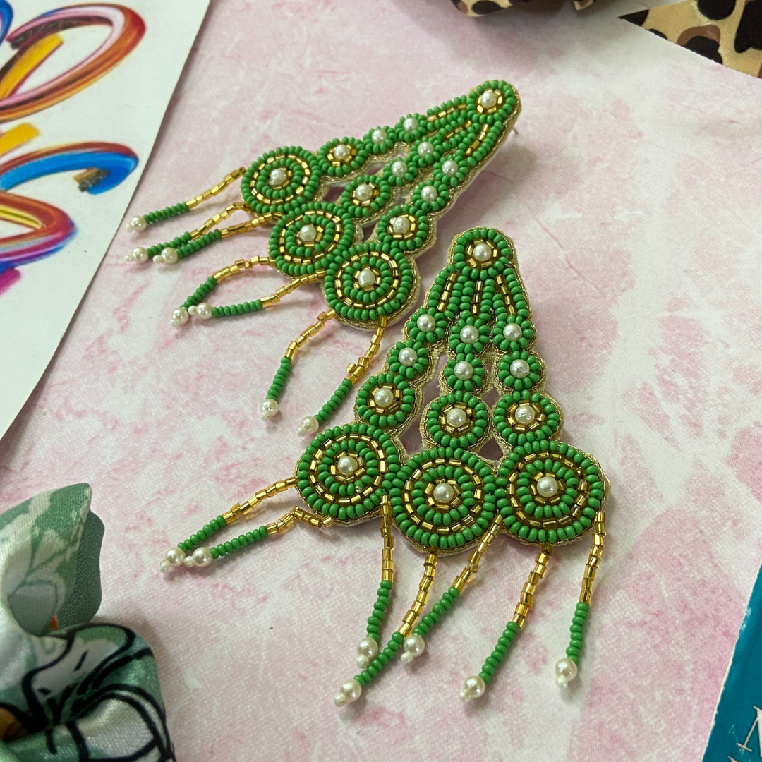 Myra Green & Gold Earrings