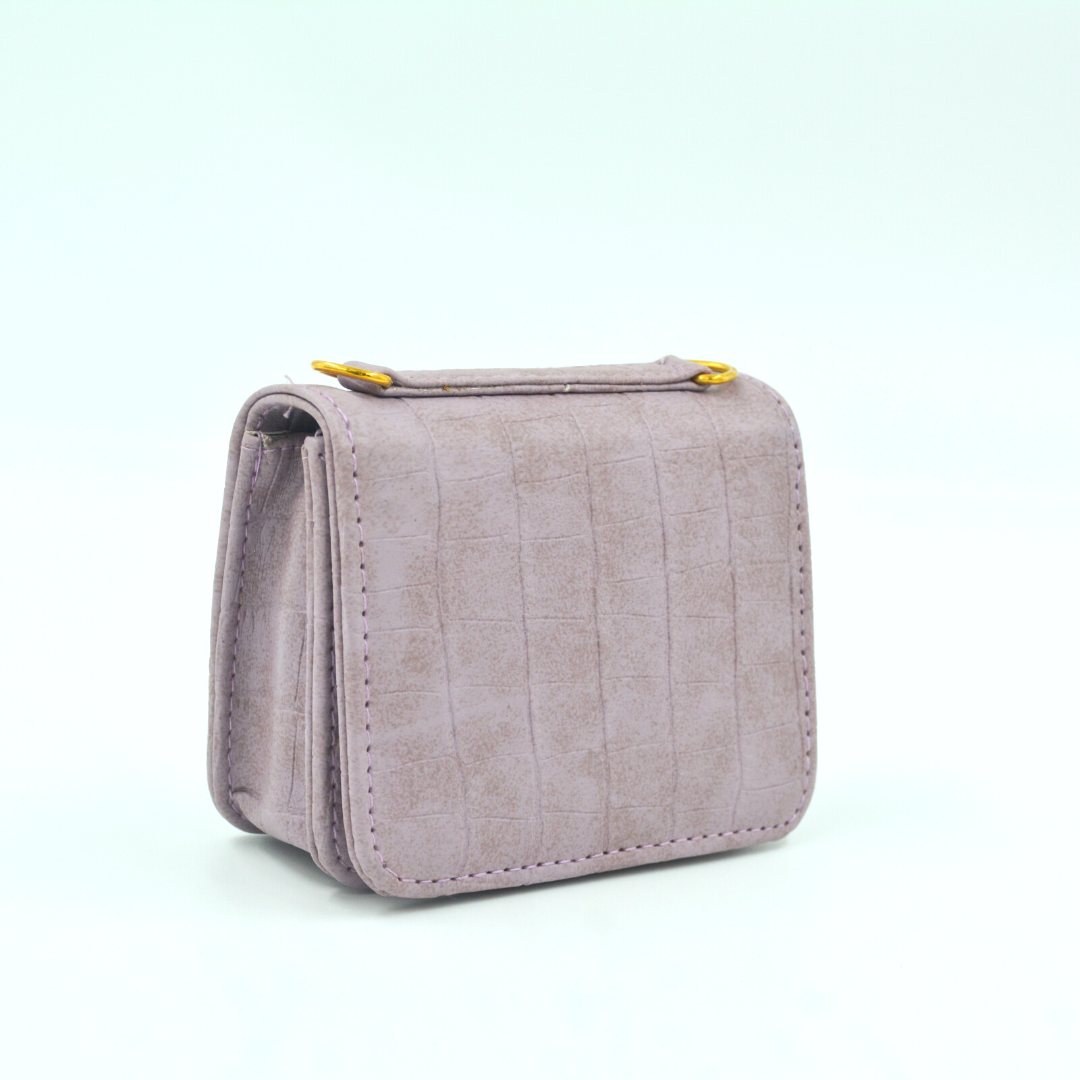 Lavender Croc Embossed Monogram bag