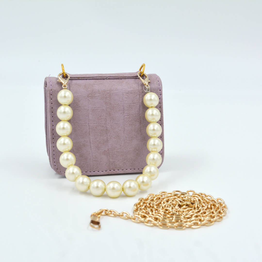 Lavender Croc Embossed Monogram bag