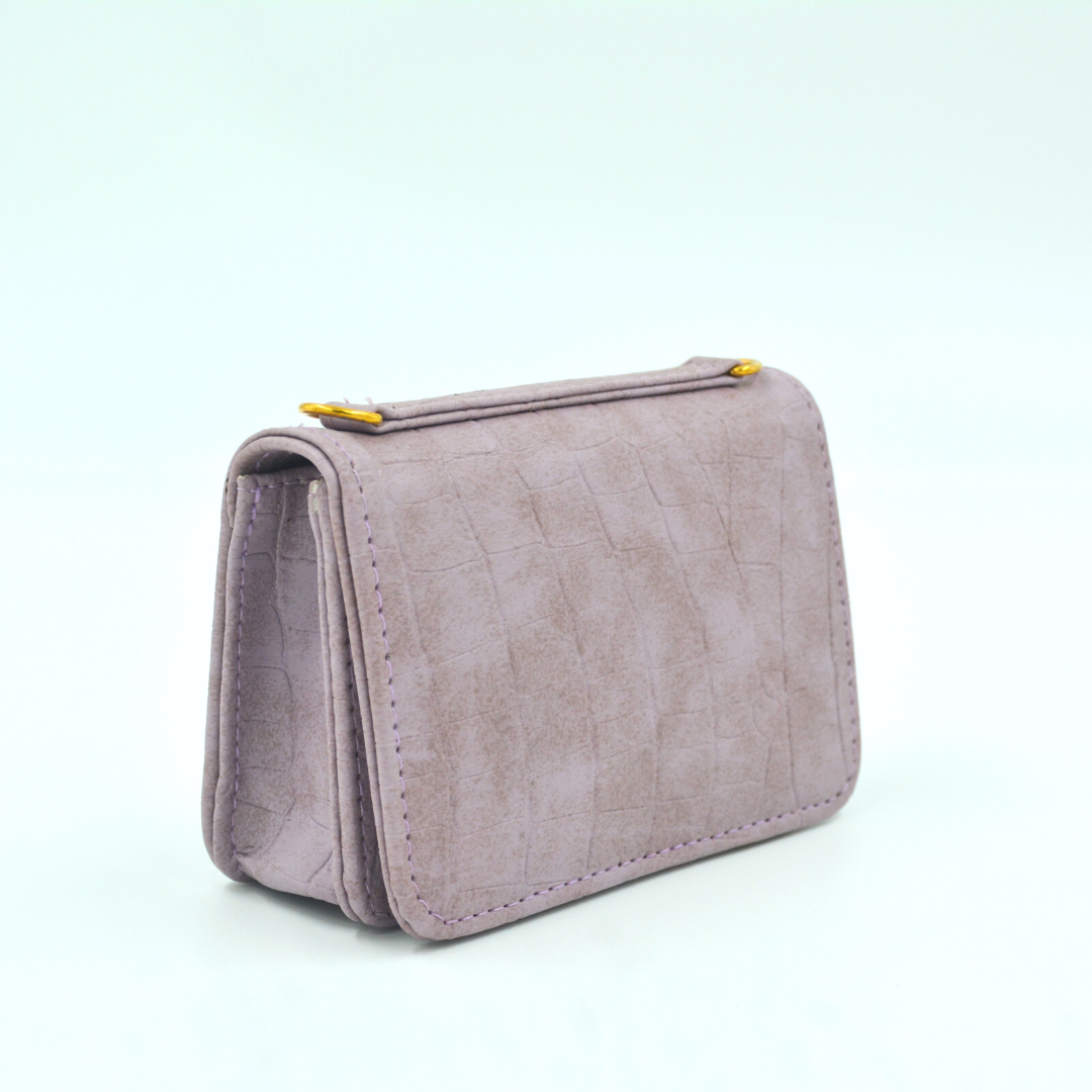 Lavender Croc Embossed Monogram bag