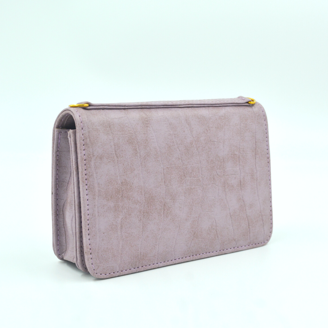 Lavender Croc Embossed Monogram bag