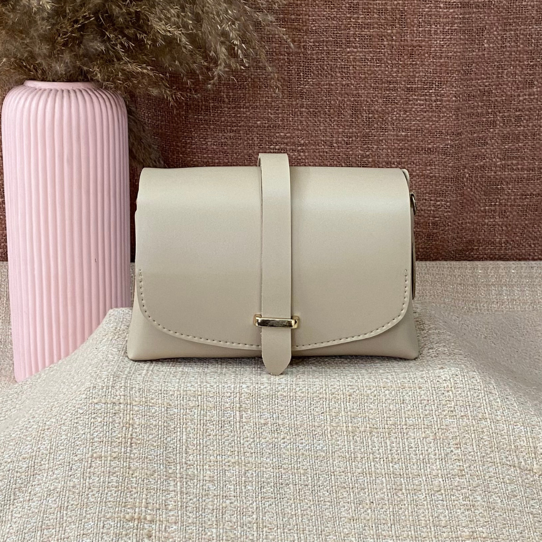 Light Beige Eva Bag with Multi-color Belt.