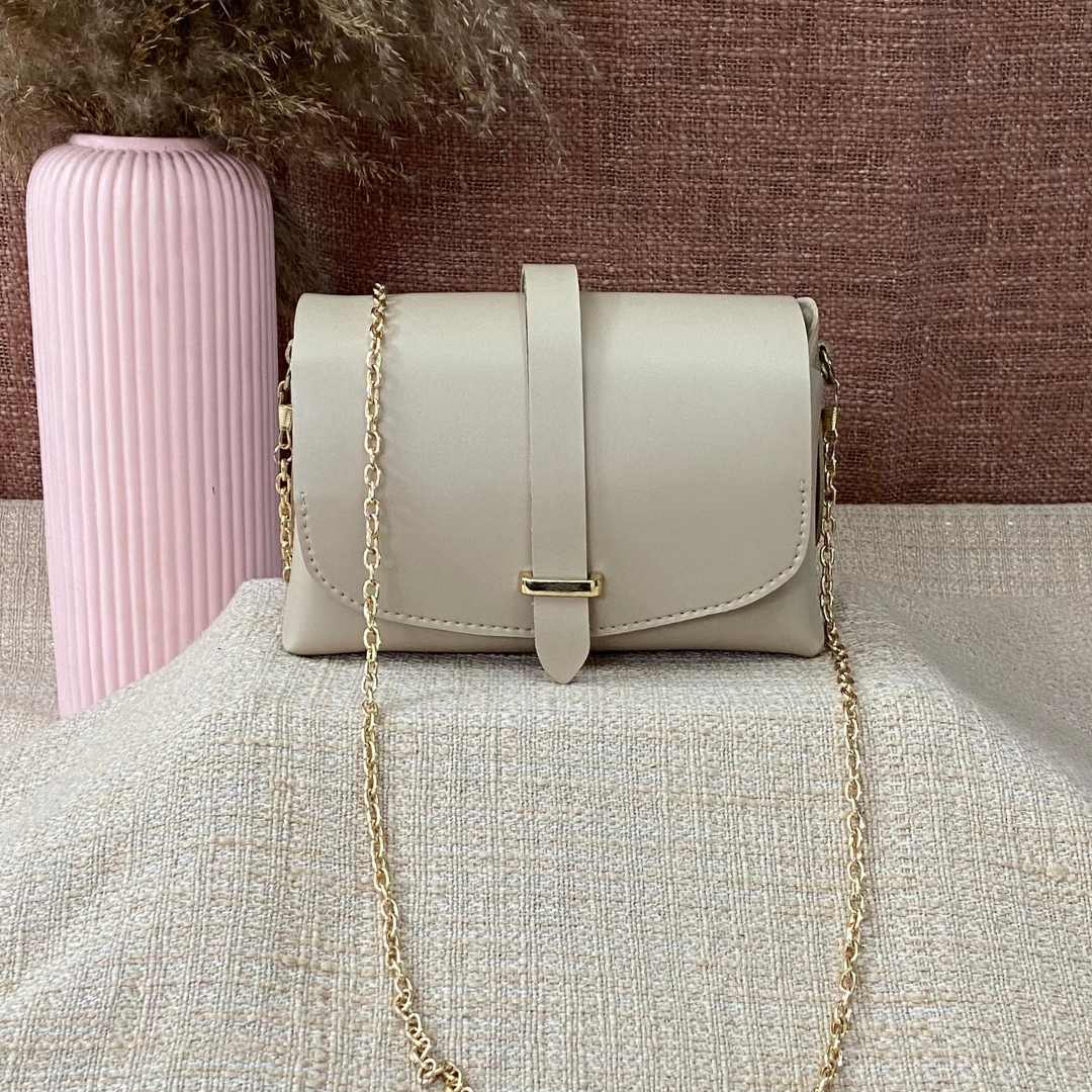 Light Beige Eva Bag with White Tribal Belt.
