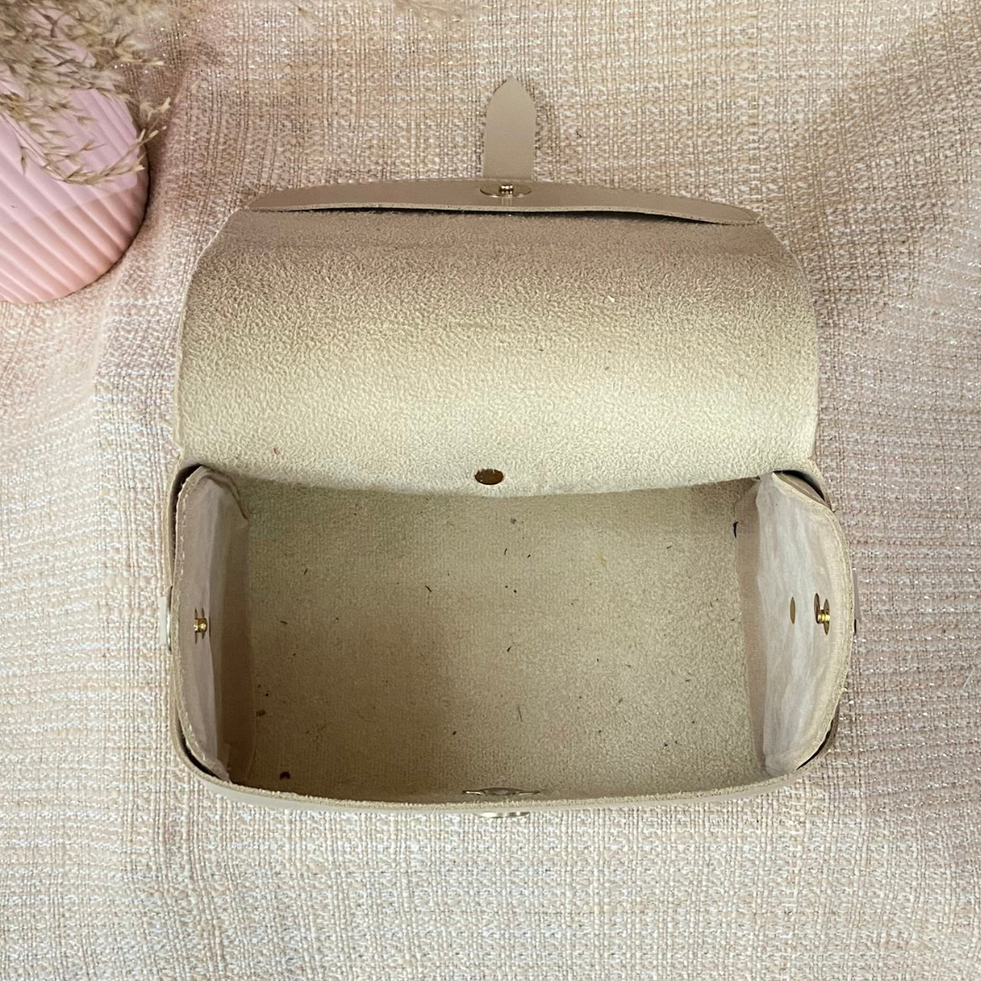 Light Beige Eva Bag with White Tribal Belt.