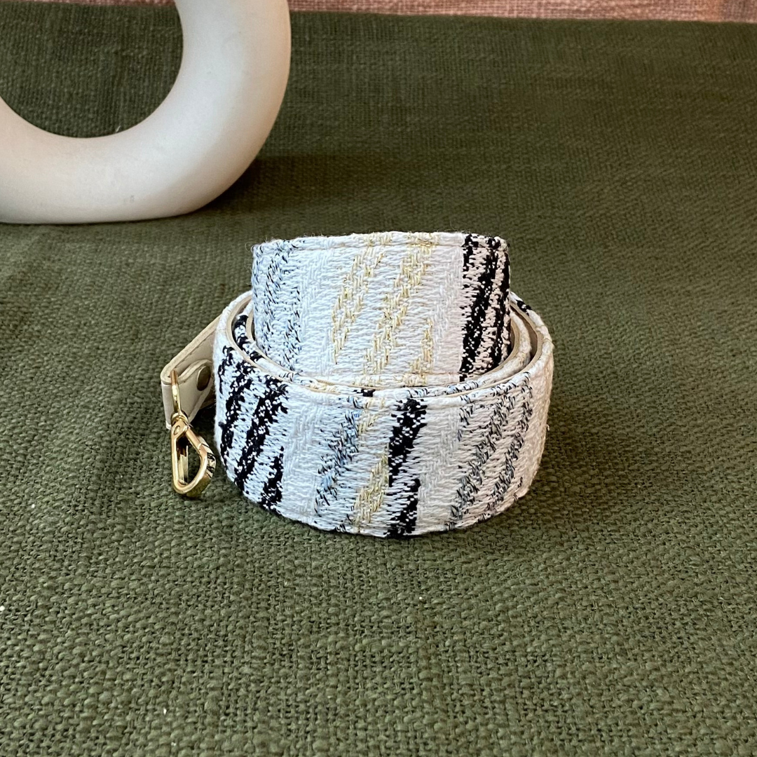 Light Beige White Tribal Shoulder Strap