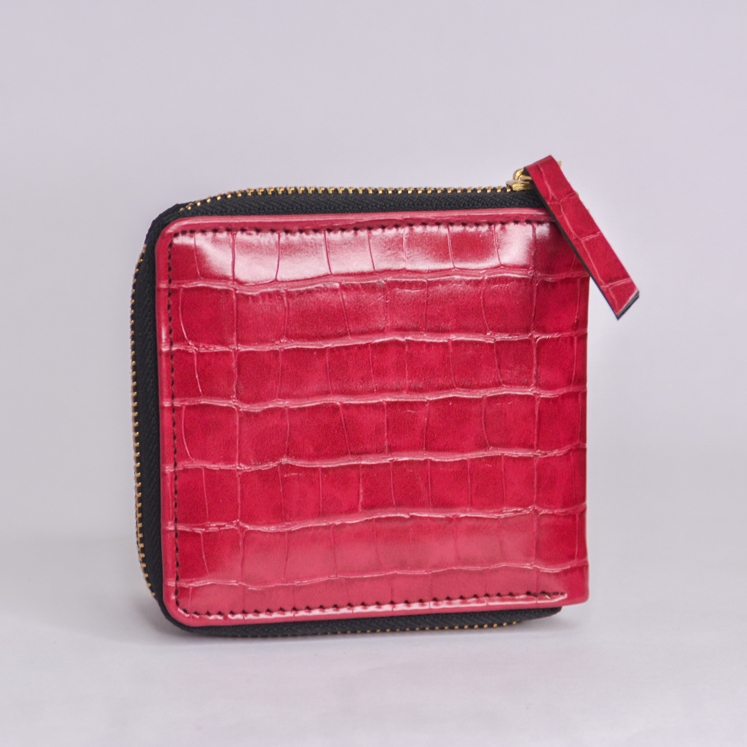 Marron Croc Mini Wallet