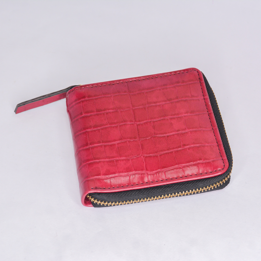 Marron Croc Mini Wallet
