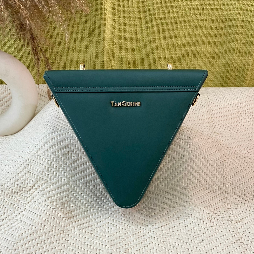 Matte Green Triangular Bag
