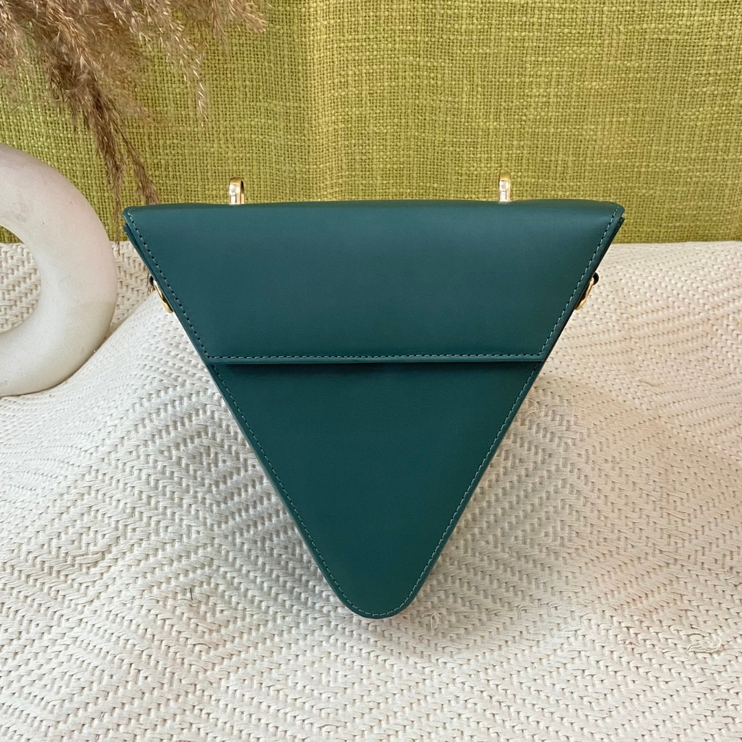 Matte Green Triangular Bag