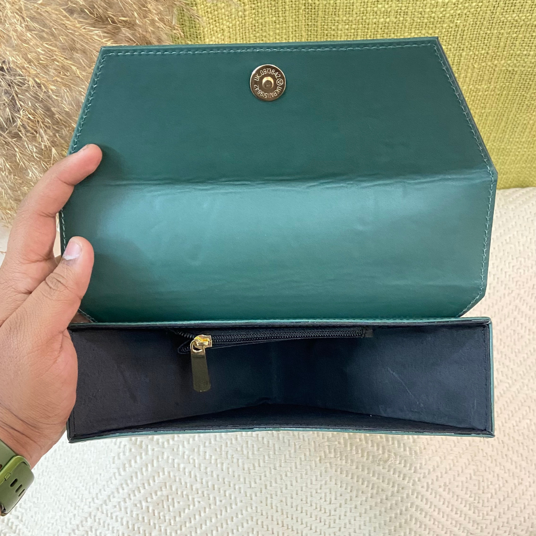 Matte Green Triangular Bag