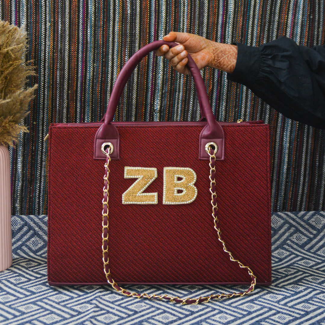 Mulberry Chain Tote Handwork (2 Initials)