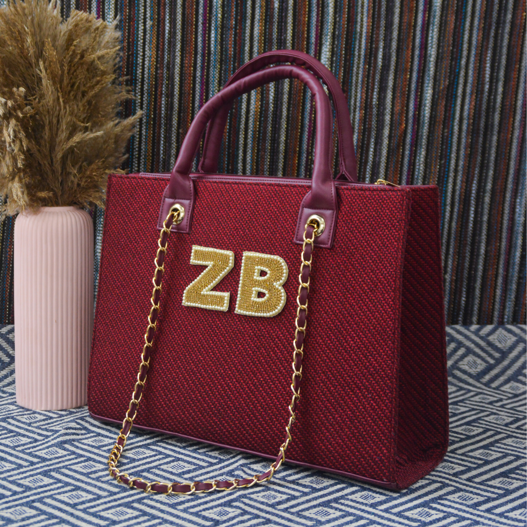 Mulberry Chain Tote Handwork (2 Initials)