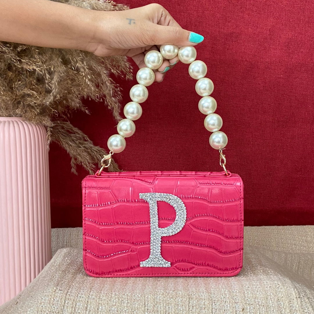 Pink Croc Embossed Box Style Waist Bag Phone Size