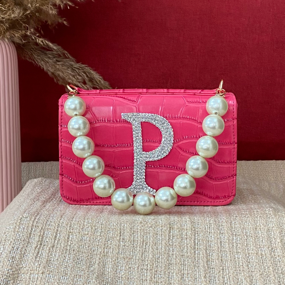 Pink Croc Embossed Box Style Waist Bag Phone Size