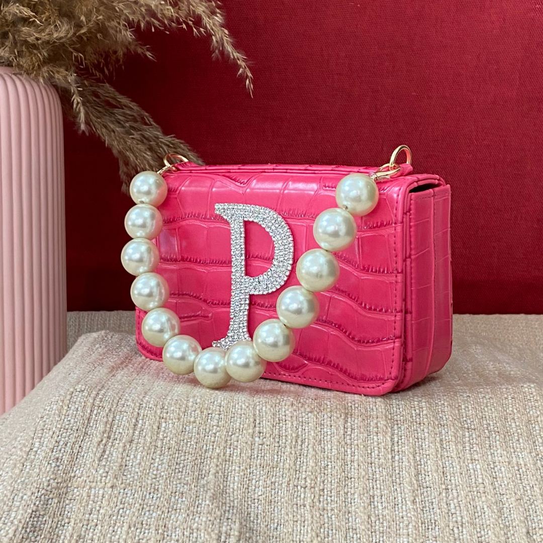 Pink Croc Embossed Box Style Waist Bag Phone Size