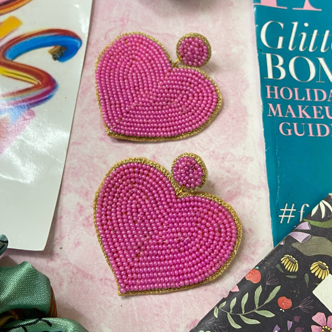 Pink Heart Earrings