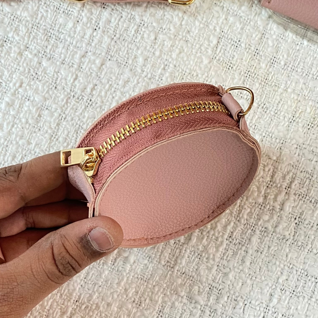 Pink Pouch + Pink Plain Pochette Belt