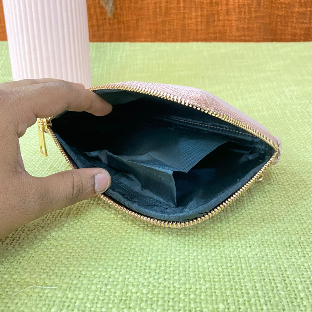 Pink Pouch + Pink with Purple Pop Cloth On Pocket Pochette Belt