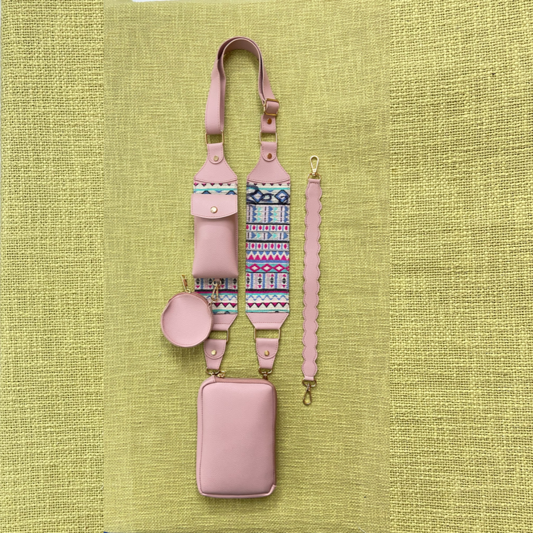 Pink Pouch + Pink with Purple Pop Pochette Belt
