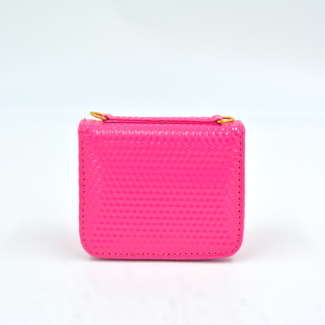 Pink Textured Monogram Bag