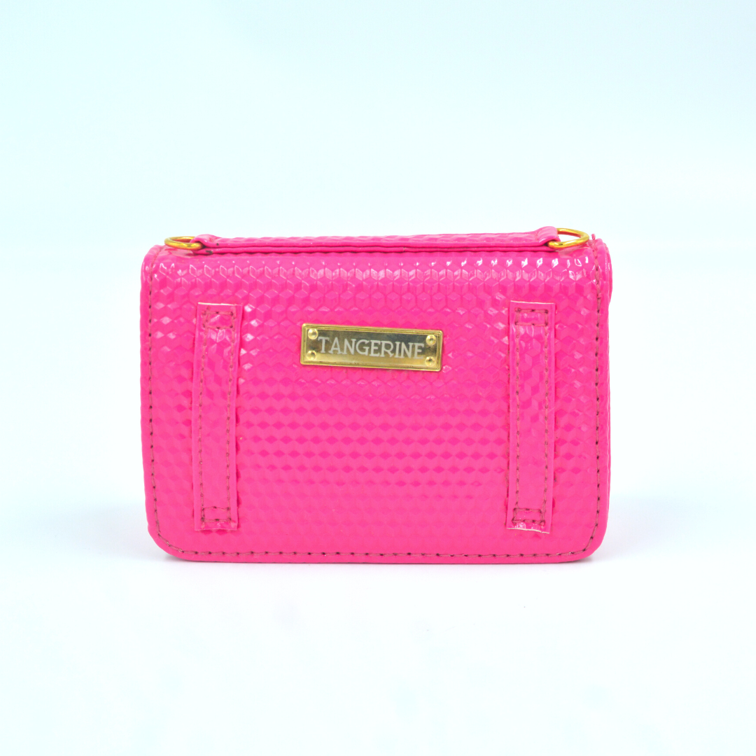 Pink Textured Monogram Bag