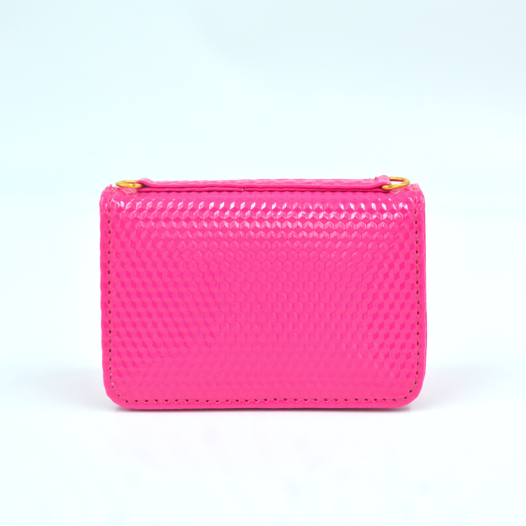 Pink Textured Monogram Bag