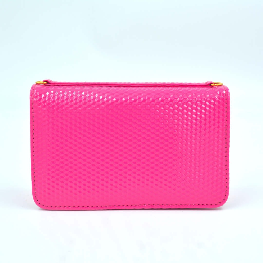 Pink Textured Monogram Bag